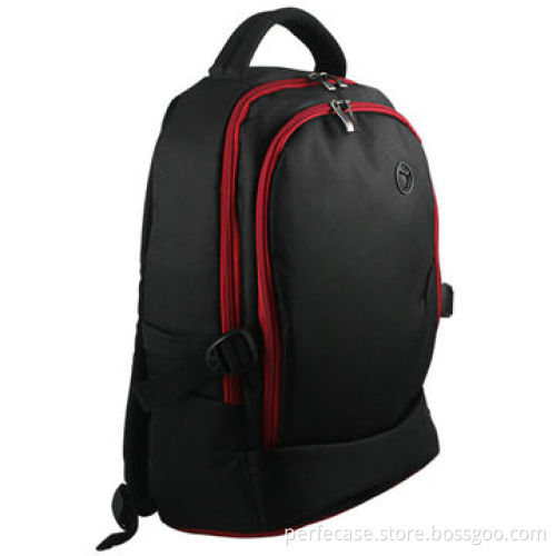 Promotional laptop backpack, 14", black with red zip lining for decoration, competitive price